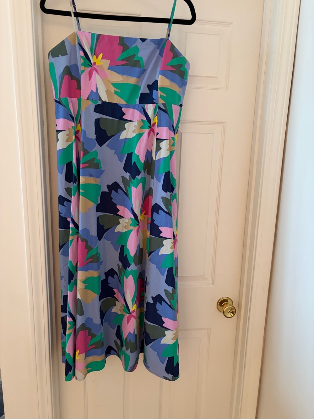 GAP Multicolor Smocked Floral Dress in Pink, Green and Navy